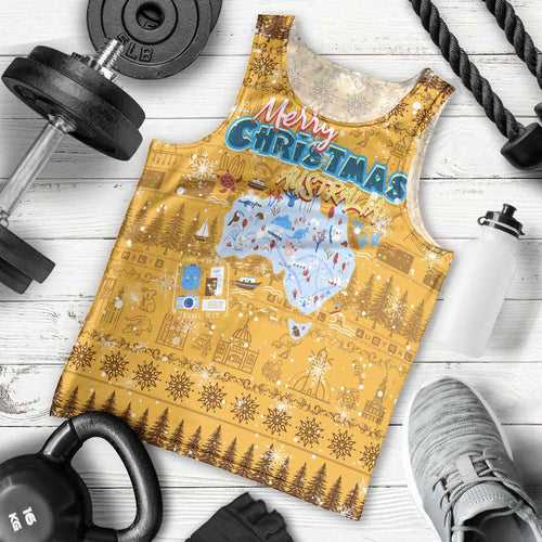 Merry Christmas Australia Men Tank Top Xmas Travel Map - Aussie Hoodie