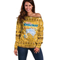 Merry Christmas Australia Off Shoulder Sweater Xmas Travel Map - Aussie Hoodie