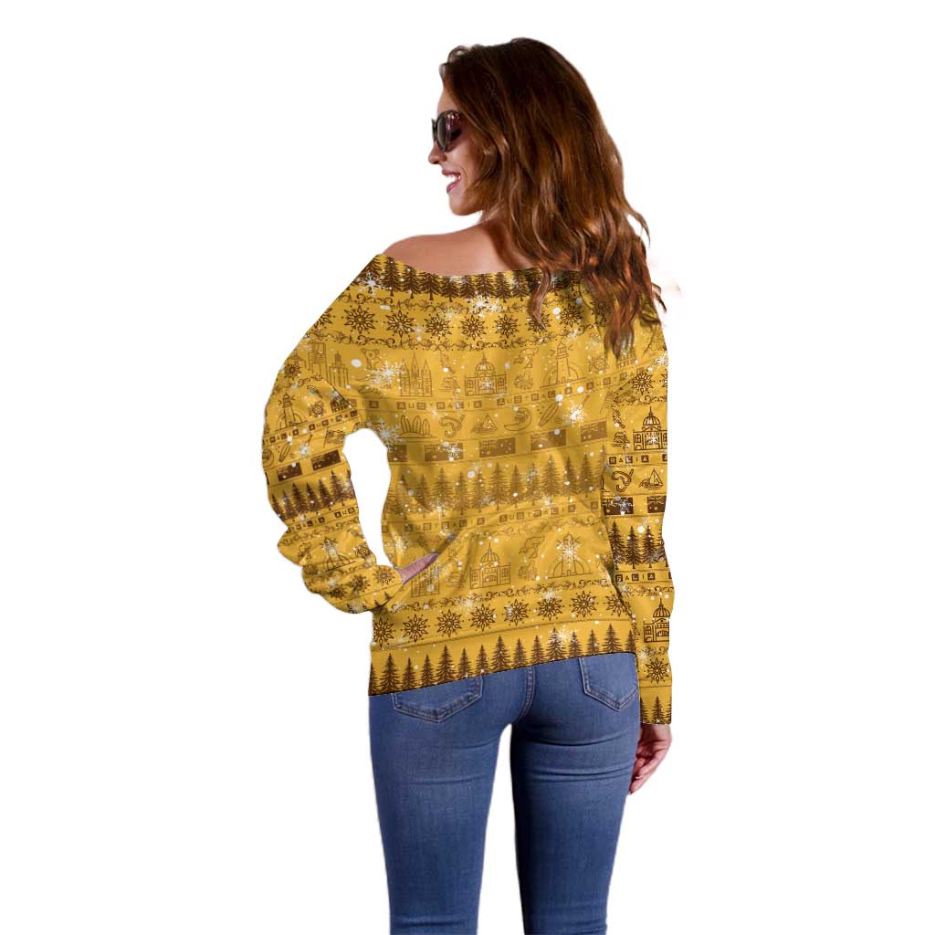 Merry Christmas Australia Off Shoulder Sweater Xmas Travel Map - Aussie Hoodie