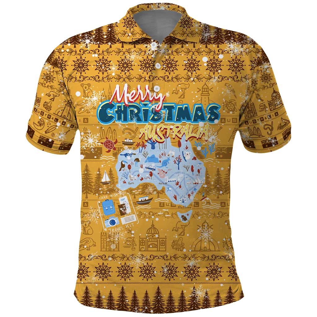 Merry Christmas Australia Polo Shirt Xmas Travel Map - Aussie Hoodie