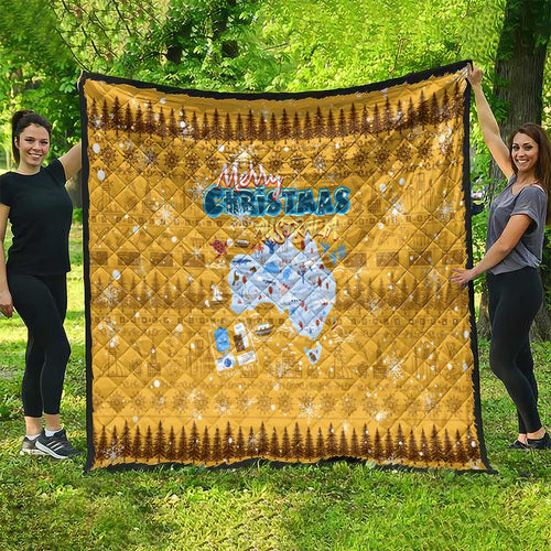 Merry Christmas Australia Quilt Xmas Travel Map - Aussie Hoodie
