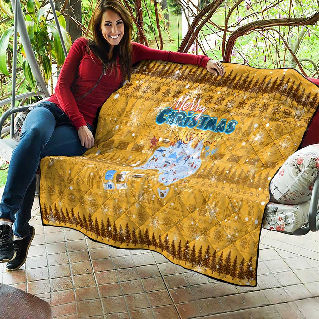 Merry Christmas Australia Quilt Xmas Travel Map - Aussie Hoodie