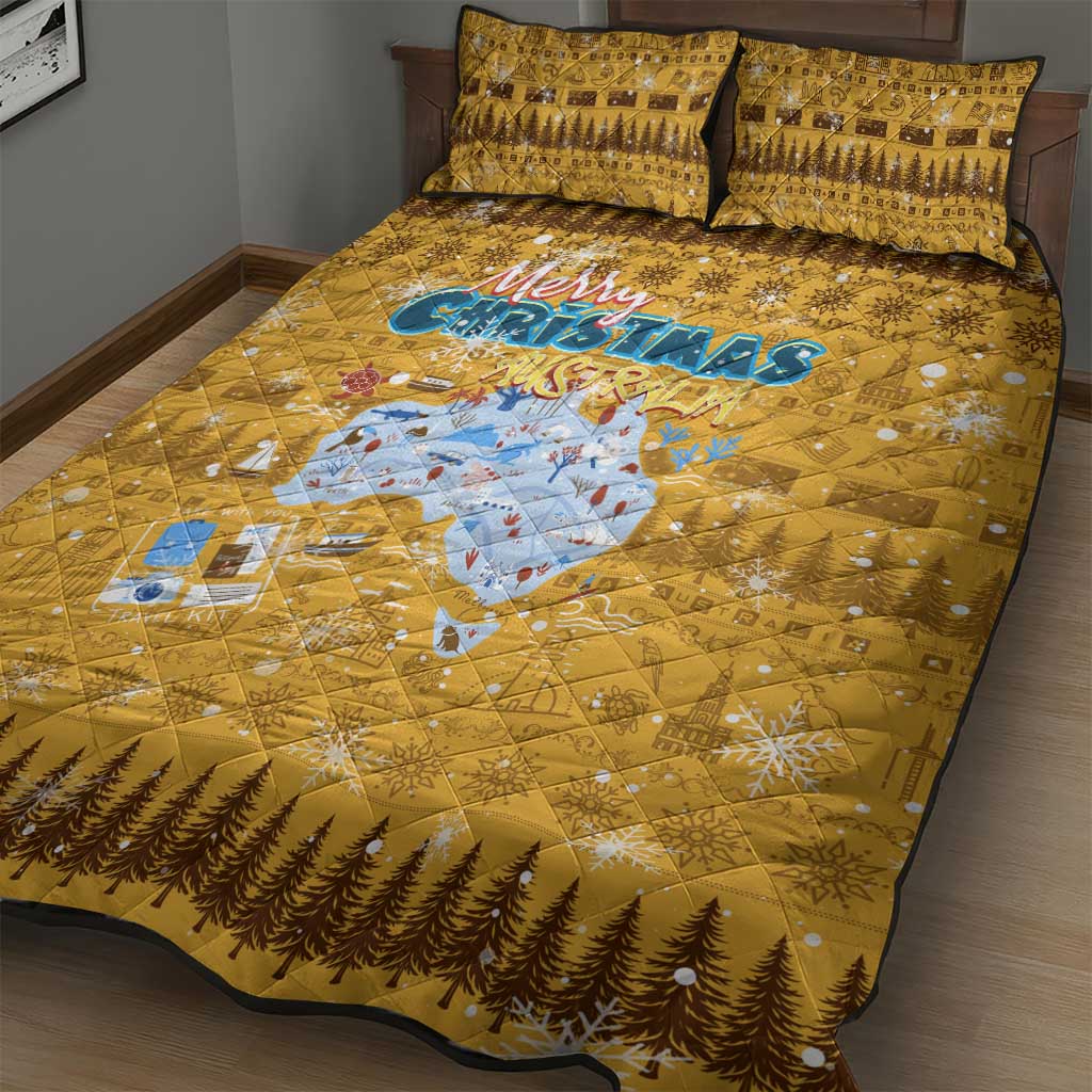 Merry Christmas Australia Quilt Bed Set Xmas Travel Map - Aussie Hoodie