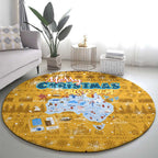 Merry Christmas Australia Round Carpet Xmas Travel Map - Aussie Hoodie