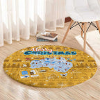 Merry Christmas Australia Round Carpet Xmas Travel Map - Aussie Hoodie