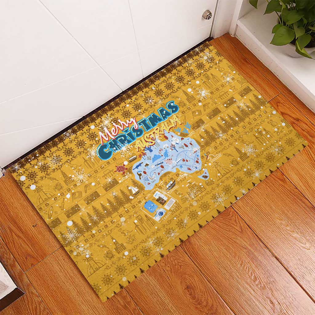 Merry Christmas Australia Rubber Doormat Xmas Travel Map - Aussie Hoodie