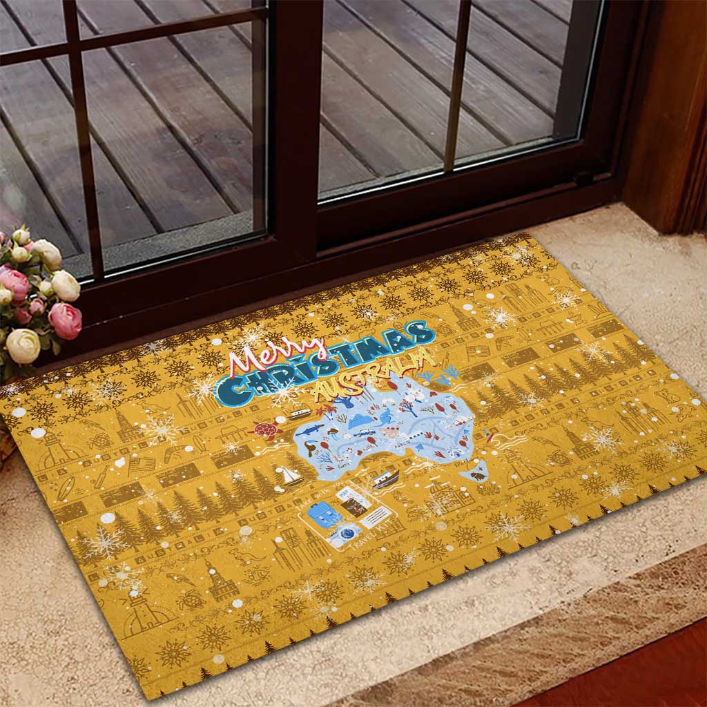Merry Christmas Australia Rubber Doormat Xmas Travel Map - Aussie Hoodie