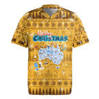 Merry Christmas Australia Rugby Jersey Xmas Travel Map - Aussie Hoodie