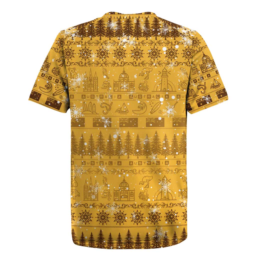 Merry Christmas Australia Rugby Jersey Xmas Travel Map - Aussie Hoodie