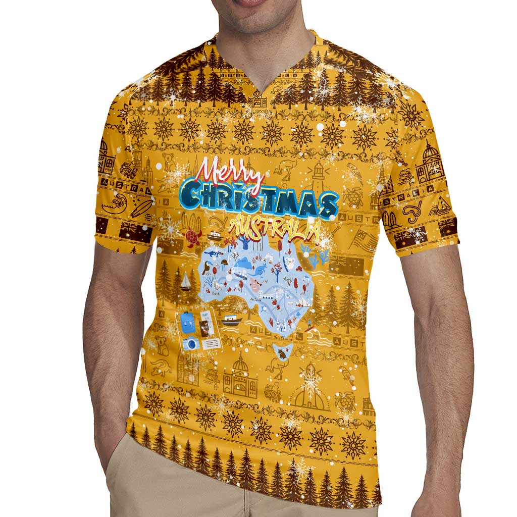 Merry Christmas Australia Rugby Jersey Xmas Travel Map - Aussie Hoodie