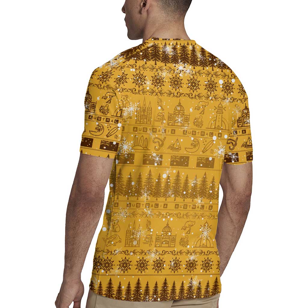 Merry Christmas Australia Rugby Jersey Xmas Travel Map - Aussie Hoodie