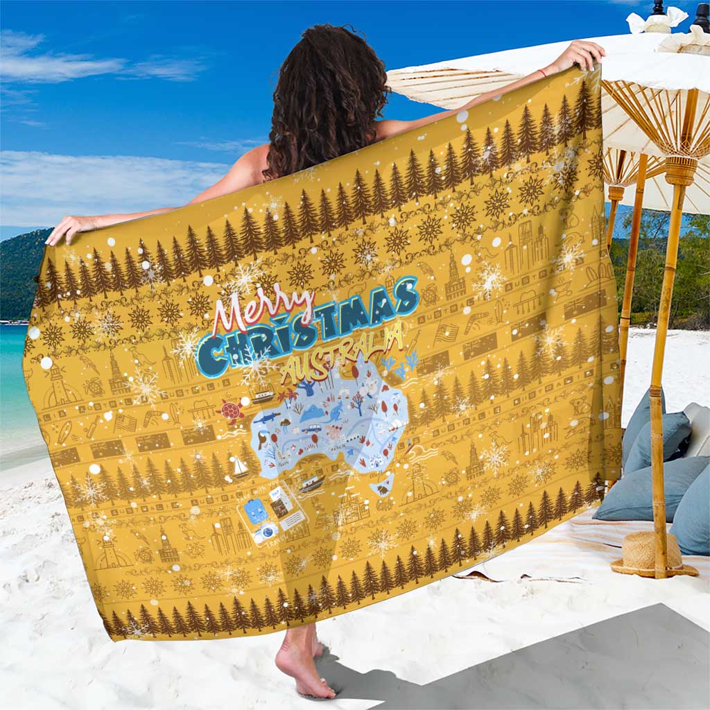 Merry Christmas Australia Sarong Xmas Travel Map - Aussie Hoodie