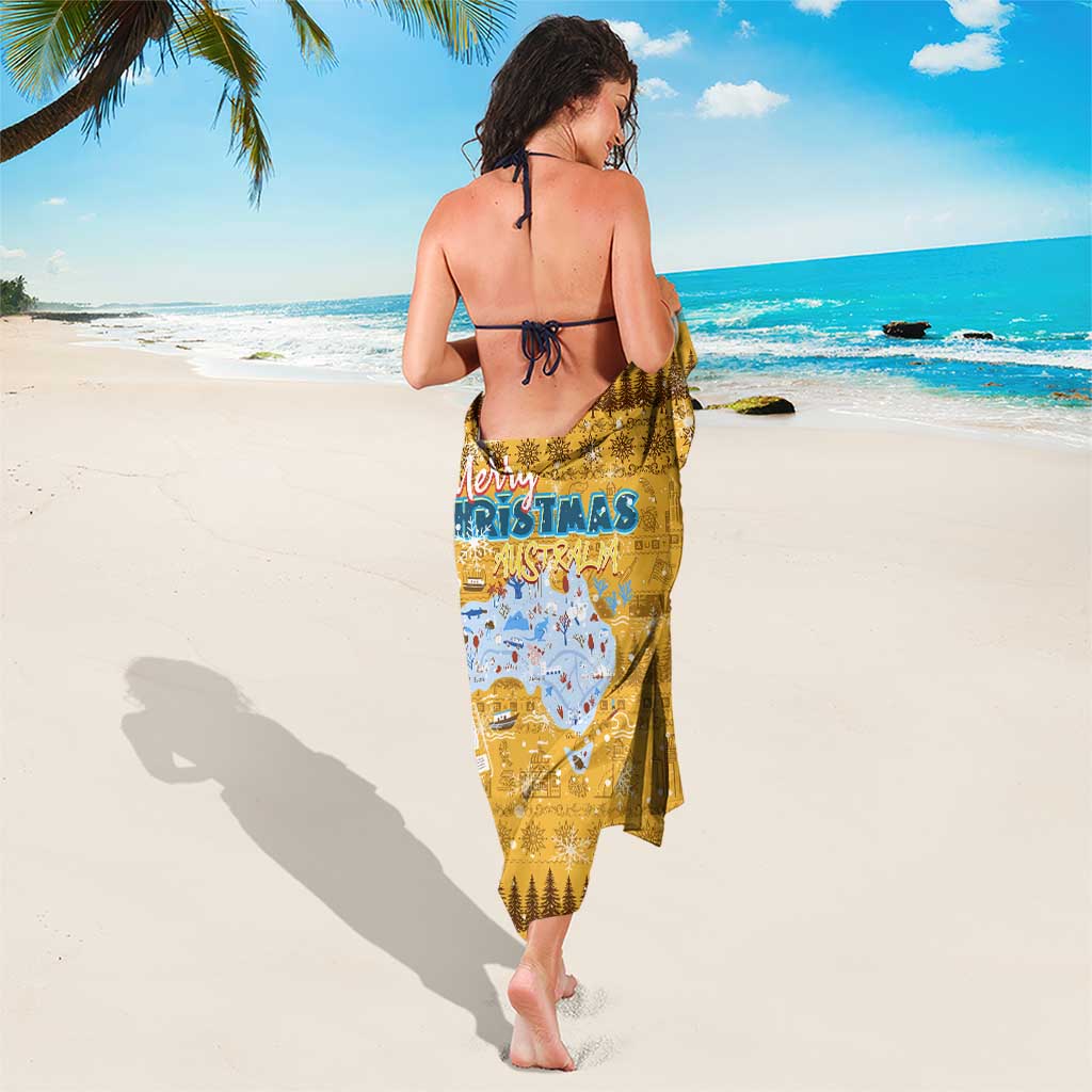 Merry Christmas Australia Sarong Xmas Travel Map - Aussie Hoodie