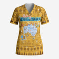 Merry Christmas Australia Scrub Top Xmas Travel Map - Aussie Hoodie
