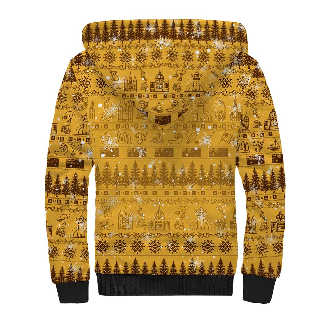 Merry Christmas Australia Sherpa Hoodie Xmas Travel Map - Aussie Hoodie