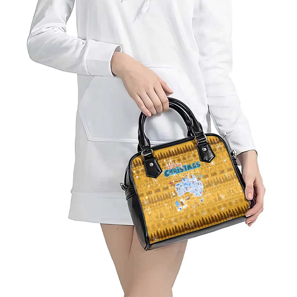 Merry Christmas Australia Shoulder Handbag Xmas Travel Map - Aussie Hoodie
