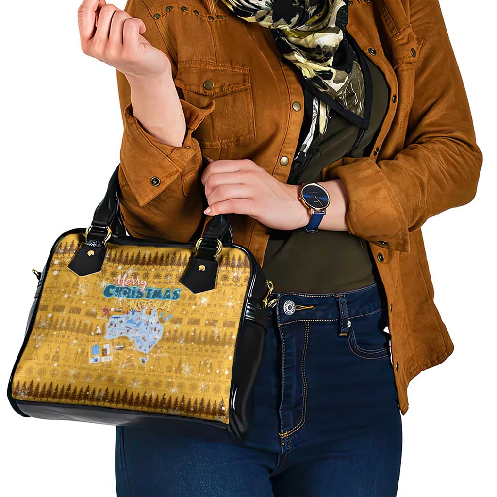 Merry Christmas Australia Shoulder Handbag Xmas Travel Map - Aussie Hoodie