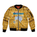 Merry Christmas Australia Sleeve Zip Bomber Jacket Xmas Travel Map - Aussie Hoodie
