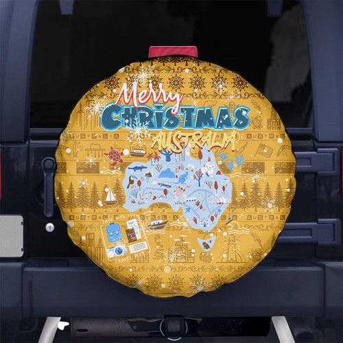 Merry Christmas Australia Spare Tire Cover Xmas Travel Map - Aussie Hoodie