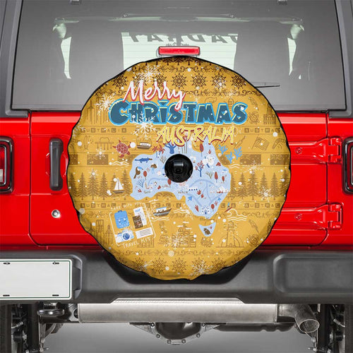 Merry Christmas Australia Spare Tire Cover Xmas Travel Map - Aussie Hoodie