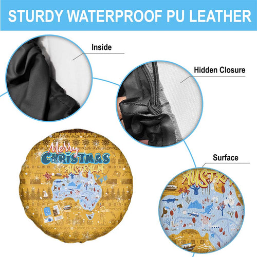 Merry Christmas Australia Spare Tire Cover Xmas Travel Map - Aussie Hoodie