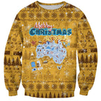 Merry Christmas Australia Sweatshirt Xmas Travel Map - Aussie Hoodie