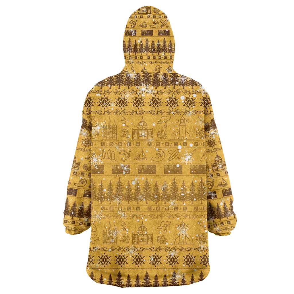 Merry Christmas Australia Wearable Blanket Hoodie Xmas Travel Map - Aussie Hoodie