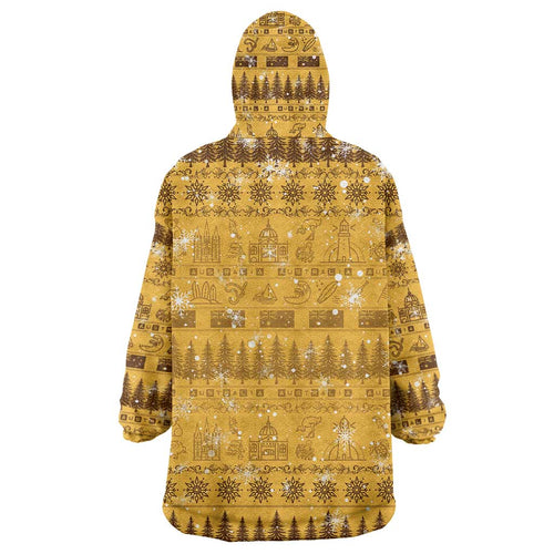 Merry Christmas Australia Wearable Blanket Hoodie Xmas Travel Map - Aussie Hoodie