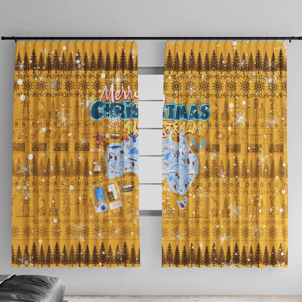 Merry Christmas Australia Window Curtain Xmas Travel Map - Aussie Hoodie