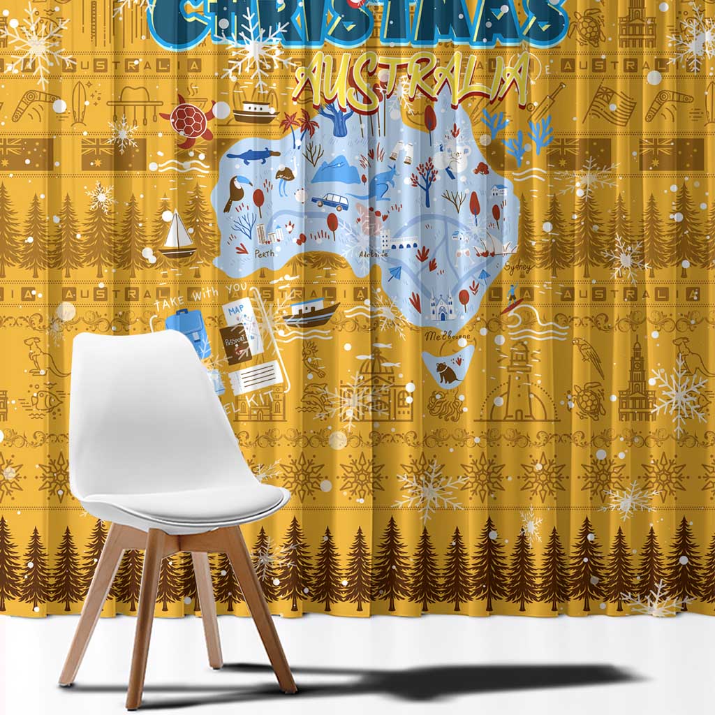 Merry Christmas Australia Window Curtain Xmas Travel Map - Aussie Hoodie