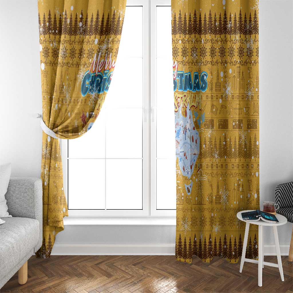 Merry Christmas Australia Window Curtain Xmas Travel Map - Aussie Hoodie