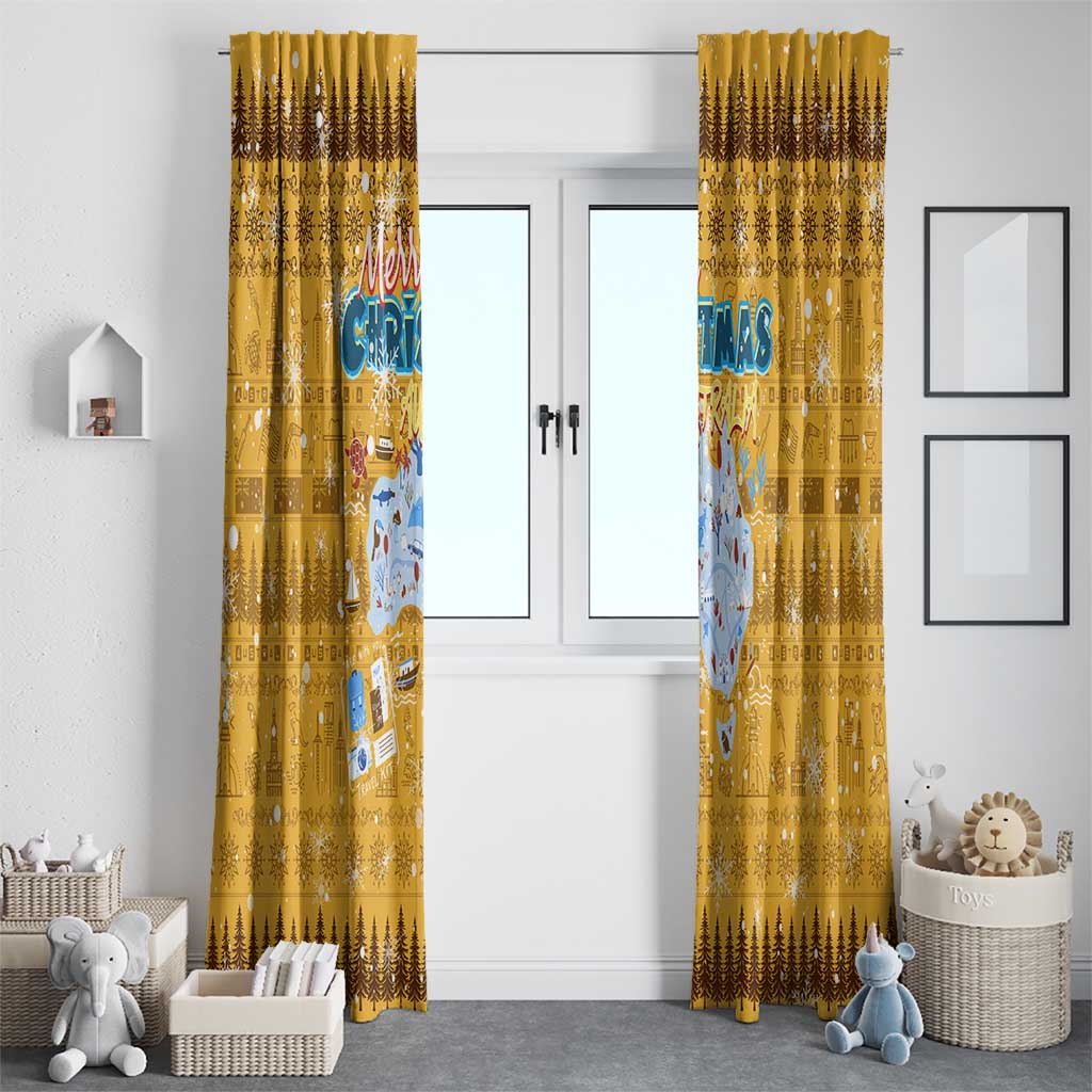 Merry Christmas Australia Window Curtain Xmas Travel Map - Aussie Hoodie