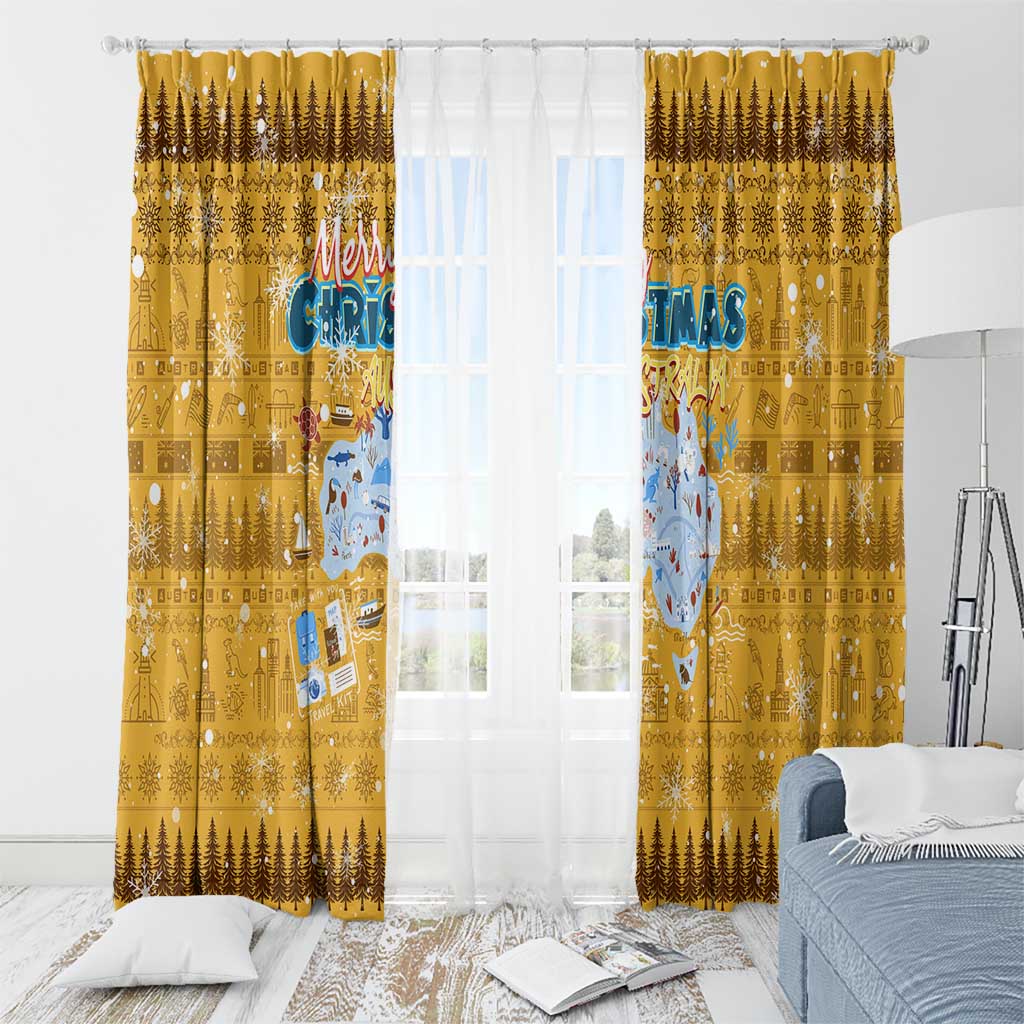 Merry Christmas Australia Window Curtain Xmas Travel Map - Aussie Hoodie