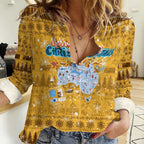 Merry Christmas Australia Women Casual Shirt Xmas Travel Map - Aussie Hoodie