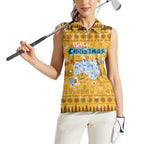 Merry Christmas Australia Women Sleeveless Polo Shirt Xmas Travel Map - Aussie Hoodie