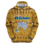 Merry Christmas Australia Zip Hoodie Xmas Travel Map - Aussie Hoodie