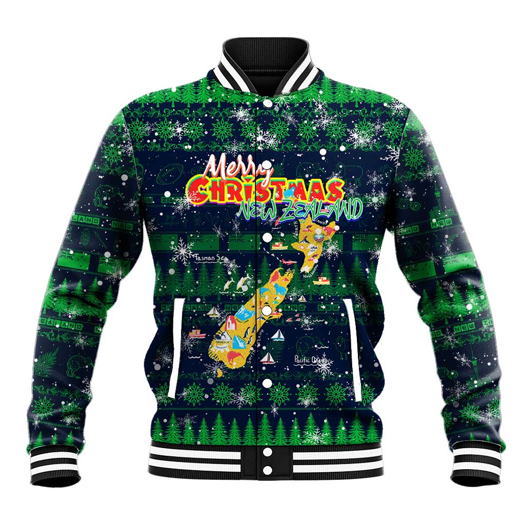 Merry Christmas New Zealand Baseball Jacket Xmas Travel Map - Aussie Hoodie