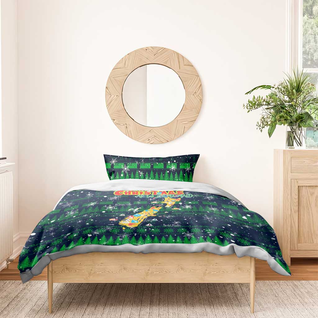 Merry Christmas New Zealand Bedding Set Xmas Travel Map - Aussie Hoodie