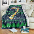 Merry Christmas New Zealand Blanket Xmas Travel Map - Aussie Hoodie