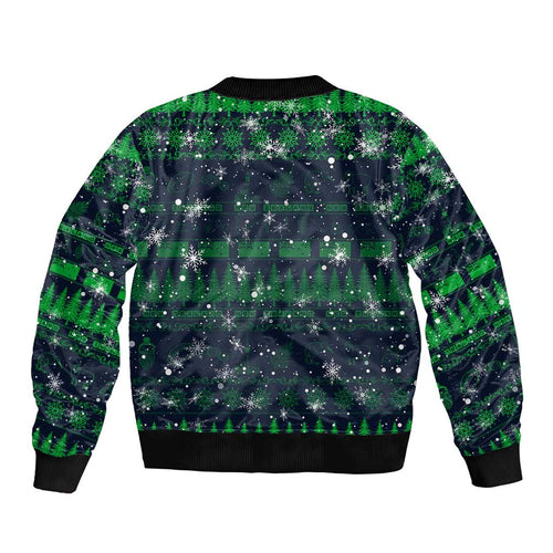 Merry Christmas New Zealand Bomber Jacket Xmas Travel Map - Aussie Hoodie