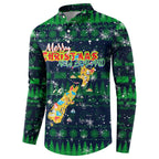 Merry Christmas New Zealand Button Sweatshirt Xmas Travel Map - Aussie Hoodie