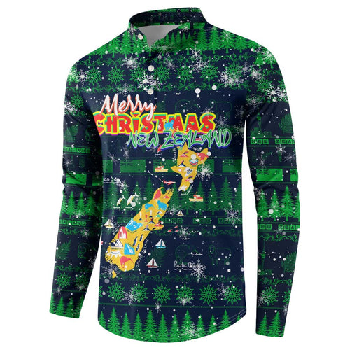 Merry Christmas New Zealand Button Sweatshirt Xmas Travel Map - Aussie Hoodie