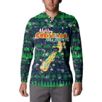 Merry Christmas New Zealand Button Sweatshirt Xmas Travel Map - Aussie Hoodie