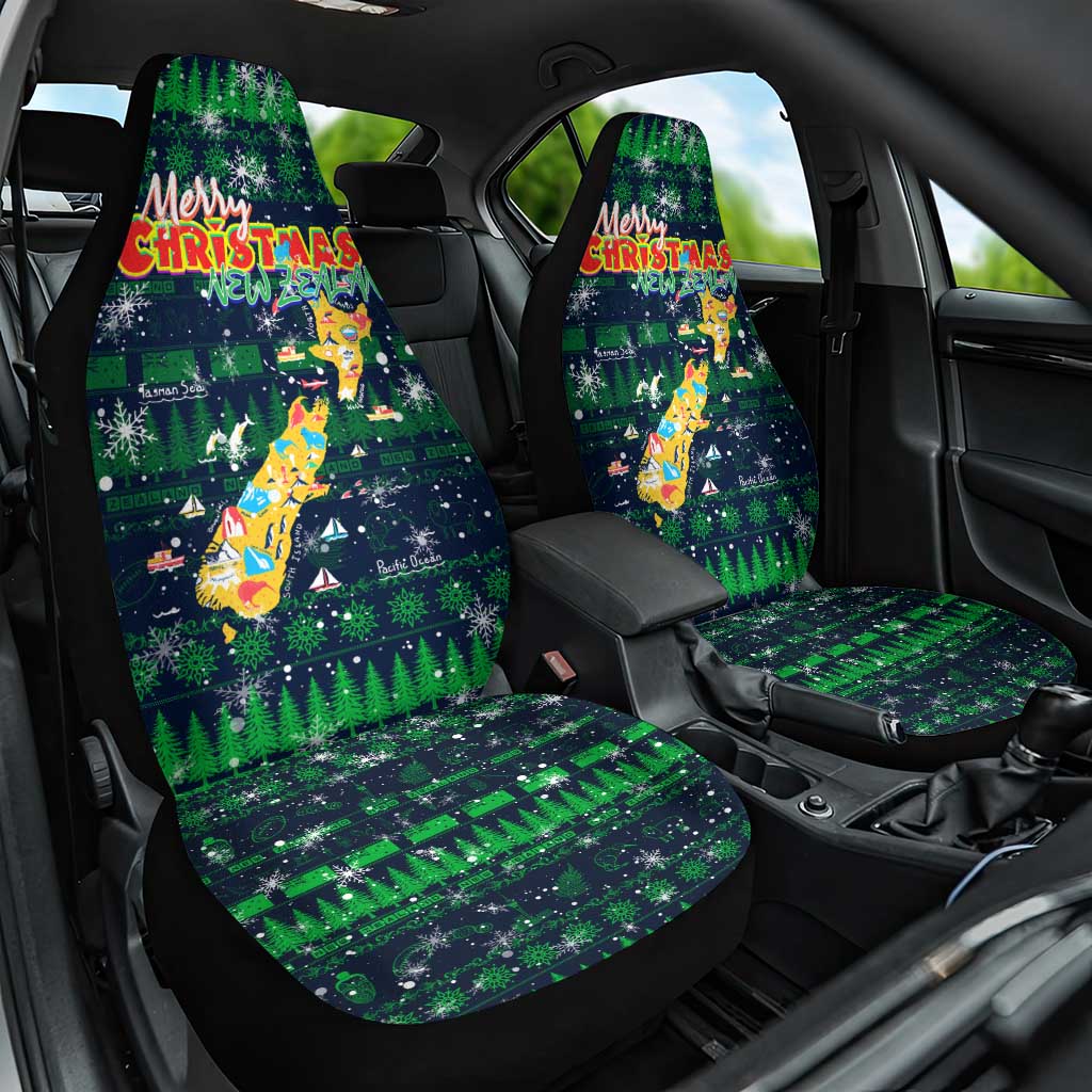 Merry Christmas New Zealand Car Seat Cover Xmas Travel Map - Aussie Hoodie