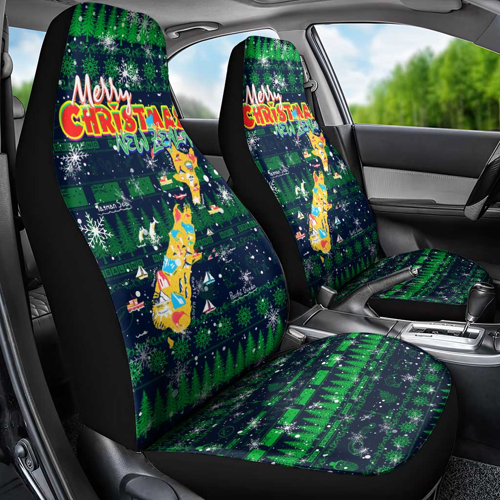 Merry Christmas New Zealand Car Seat Cover Xmas Travel Map - Aussie Hoodie