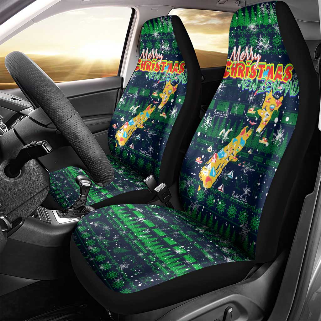 Merry Christmas New Zealand Car Seat Cover Xmas Travel Map - Aussie Hoodie