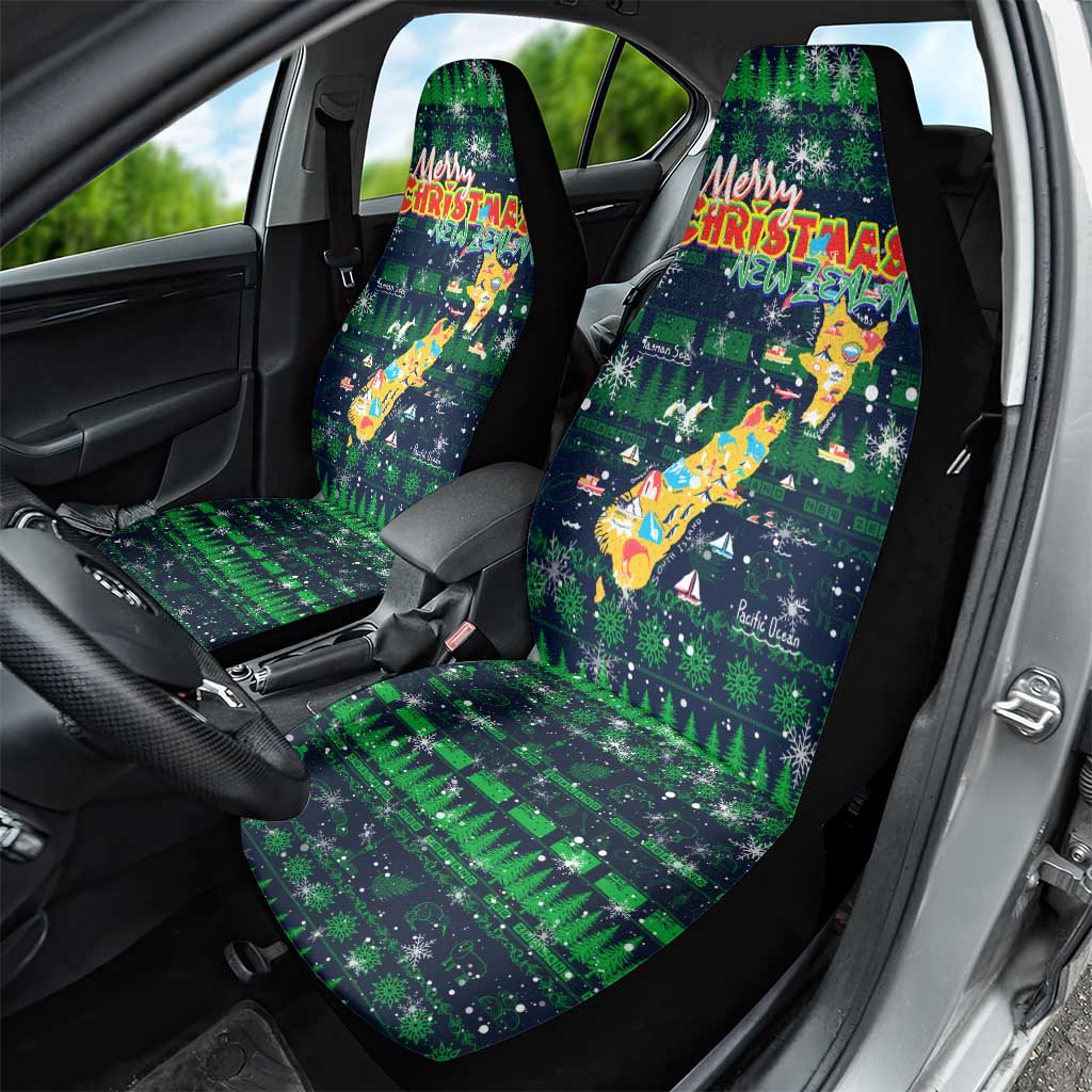 Merry Christmas New Zealand Car Seat Cover Xmas Travel Map - Aussie Hoodie