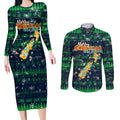 Merry Christmas New Zealand Couples Matching Long Sleeve Bodycon Dress and Long Sleeve Button Shirt Xmas Travel Map - Aussie Hoodie