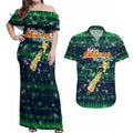 Merry Christmas New Zealand Couples Matching Off Shoulder Maxi Dress and Hawaiian Shirt Xmas Travel Map - Aussie Hoodie