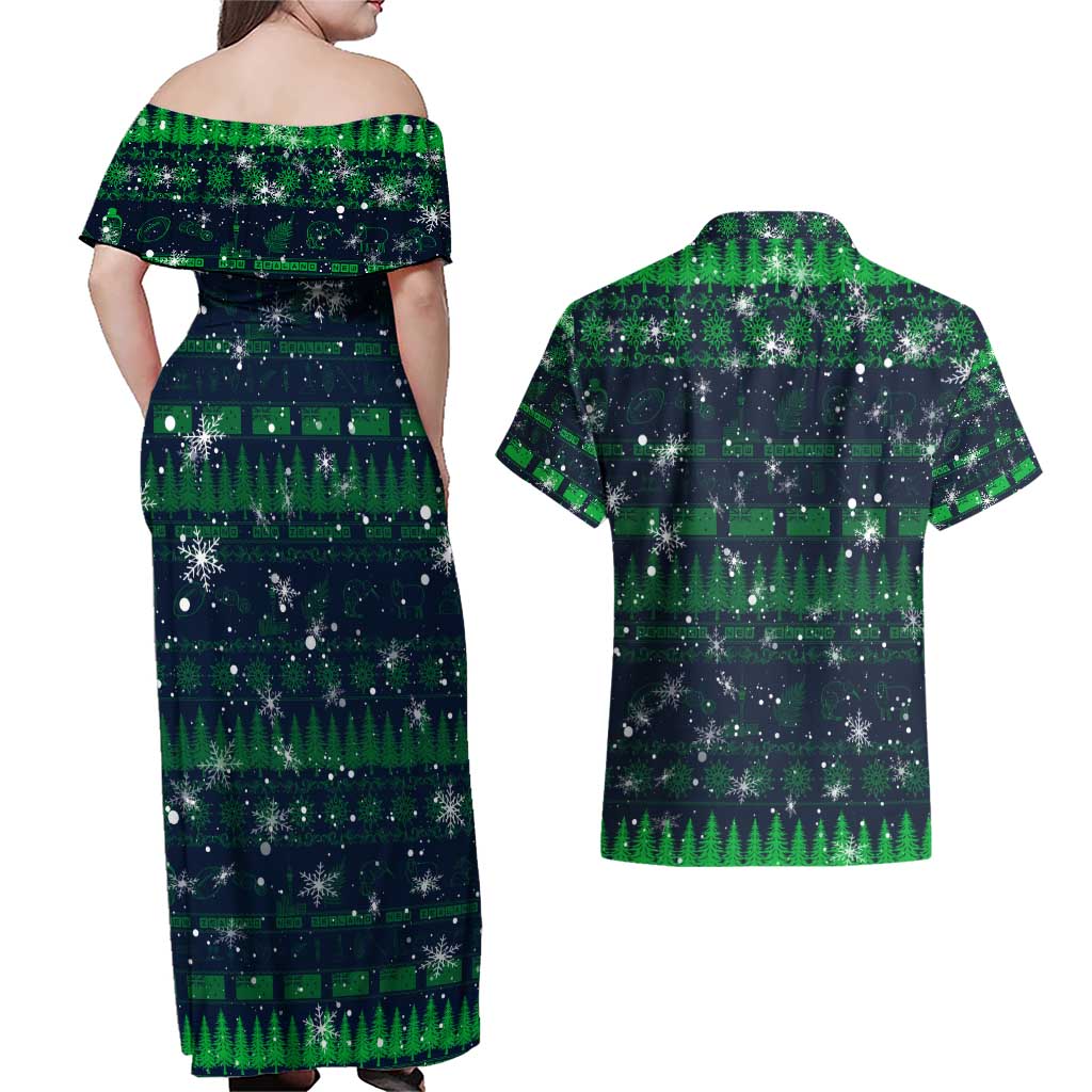 Merry Christmas New Zealand Couples Matching Off Shoulder Maxi Dress and Hawaiian Shirt Xmas Travel Map - Aussie Hoodie